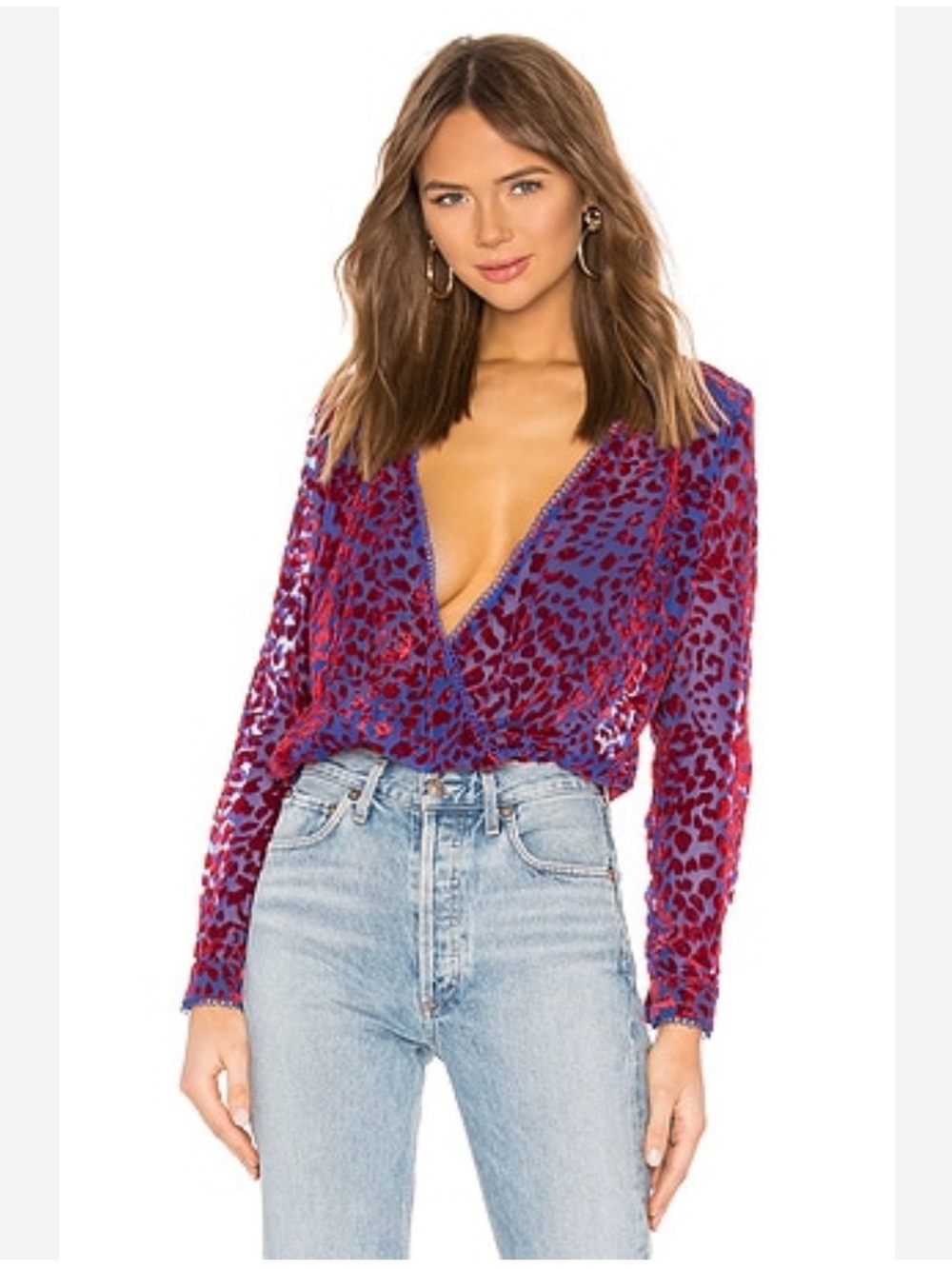 House of Harlow 1960 x Revolve Joli Blouse in Cobalt